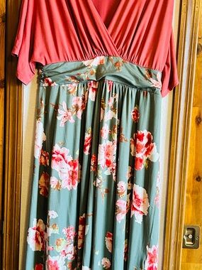 Kiyonna Bright Coral Red Dress Top